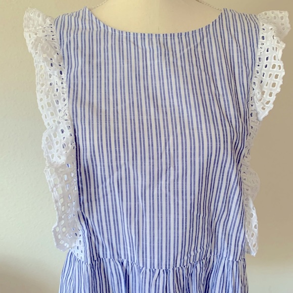 Lily Pulitzer Blue Stipe Ellis Peplum Ruffle Sleeveless Top - Picture 5 of 10